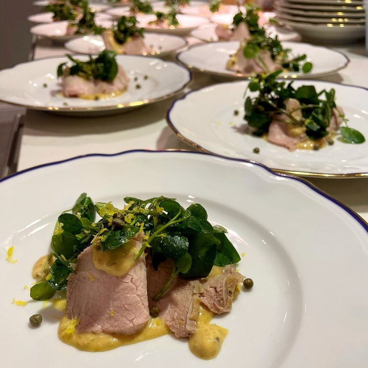 A plated starter for an event