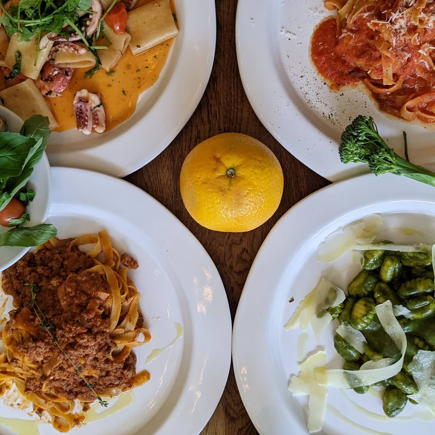 Pasta dishes to share for a group at La Pizzica